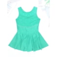 thumbnail image 6 of Lejafay Kids Girls Sleeveless Rhinestone Ice Figure Roller Skating Skirts Ballet Dance Gymnastics Mint Green 6, 6 of 8