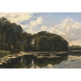 thumbnail image 3 of Godfred Christensen 14x11 Black Modern Framed Museum Art Print Titled - A Quiet Pond (1883), 3 of 5
