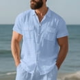thumbnail image 2 of Awdenio Tshirts Shirts for Men Button Down Shirt Short Sleeve Casual Summer Beach Wedding Tops, 2 of 9