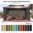 thumbnail image 3 of Snubbull Gazebo Curtains Replacement for 10x10ft Gazebo, 4 Panels Waterproof Outdoor Privacy Sidewalls with Zippers & Tiebacks, Patio Canopy Curtains for Backyard, Grey, Only Curtain, 3 of 11