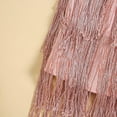 thumbnail image 5 of Little Kids Girls Tassel Dress Sleeveless Sling Square Neck Dress Kids Girls Summer Fringe Layered Party Skirt Latin Dresses,  Pink 18-24 Months, 5 of 8