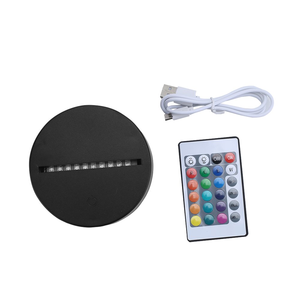 Details about / Led Lamp Touch Bases 3d Illusion Night Light 7 Colors Switch Replacement Base