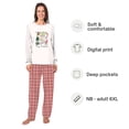 thumbnail image 2 of Merry Christmas Matching Family Pajamas With Dog, Beige Top & Red Plaid Holiday PJs, Christmas Icons, Plus Sizes, With Pockets, 2 of 7