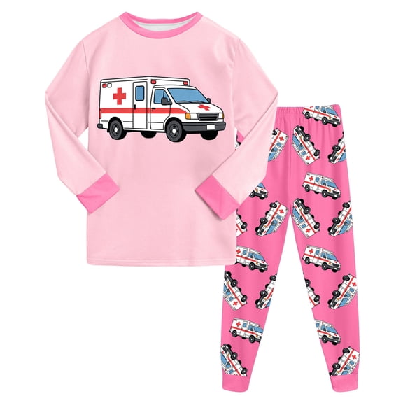 Duqingm Cotton Printed Pajamas for 2-8 Years Kids, 2-Piece Pjs Set,4-5 Years