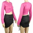 thumbnail image 7 of GaThRRgYP Summer Tops,Blouse for Women Dressy Casual,Women's Spring Fall Patchwork Printed Long Sleeves Round Neck Casual Short T-Shirt Tops Hot Pink M, 7 of 7