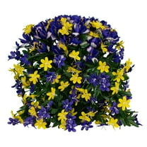 Sympathy Silks Artificial Flowers Outside Weighted Trailing Purple iris and Stargrass Wildflowers Pot