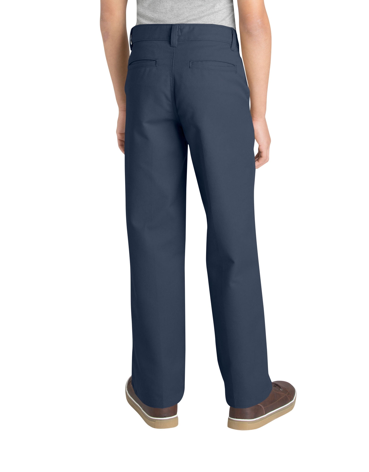 Dickies Boys School Uniform Classic Fit Straight Leg Flat Front Pants, Sizes 4-20 & Husky