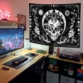 thumbnail image 2 of Black and White Mystical Skull Tapestry - Trippy Psychedelic Mushroom Sun Moon Snake Wall Hanging for Bedroom, Living Room, Dorm Decor 40X30inches, 2 of 3