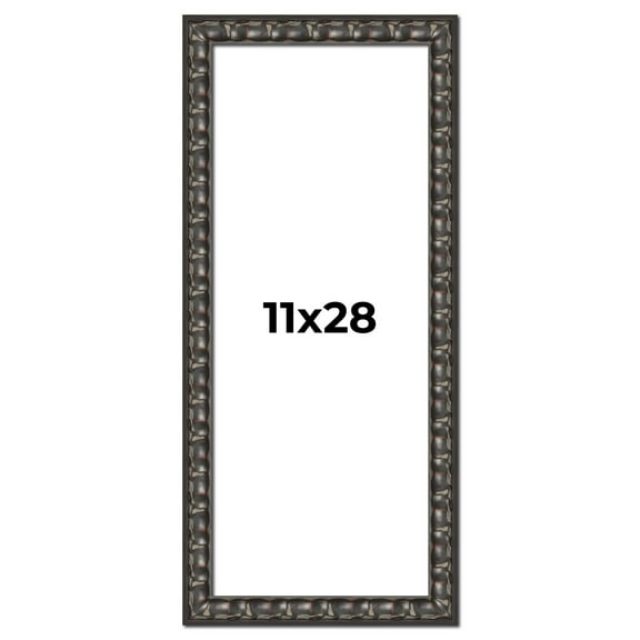 11x28 Frame Black-Brown Medieval Solid Wood Picture Frame | 1.5 Inch Moulding Width | Gotham
