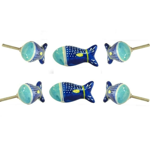 Set of six Marco fish knobs