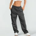 thumbnail image 4 of CHUMUD Womens Cargo Sweatpants Wide Leg Fleece Lined Y2k Pants Fall Winter Baggy Joggers with Pockets 2025 Fashion Outfits, 4 of 8