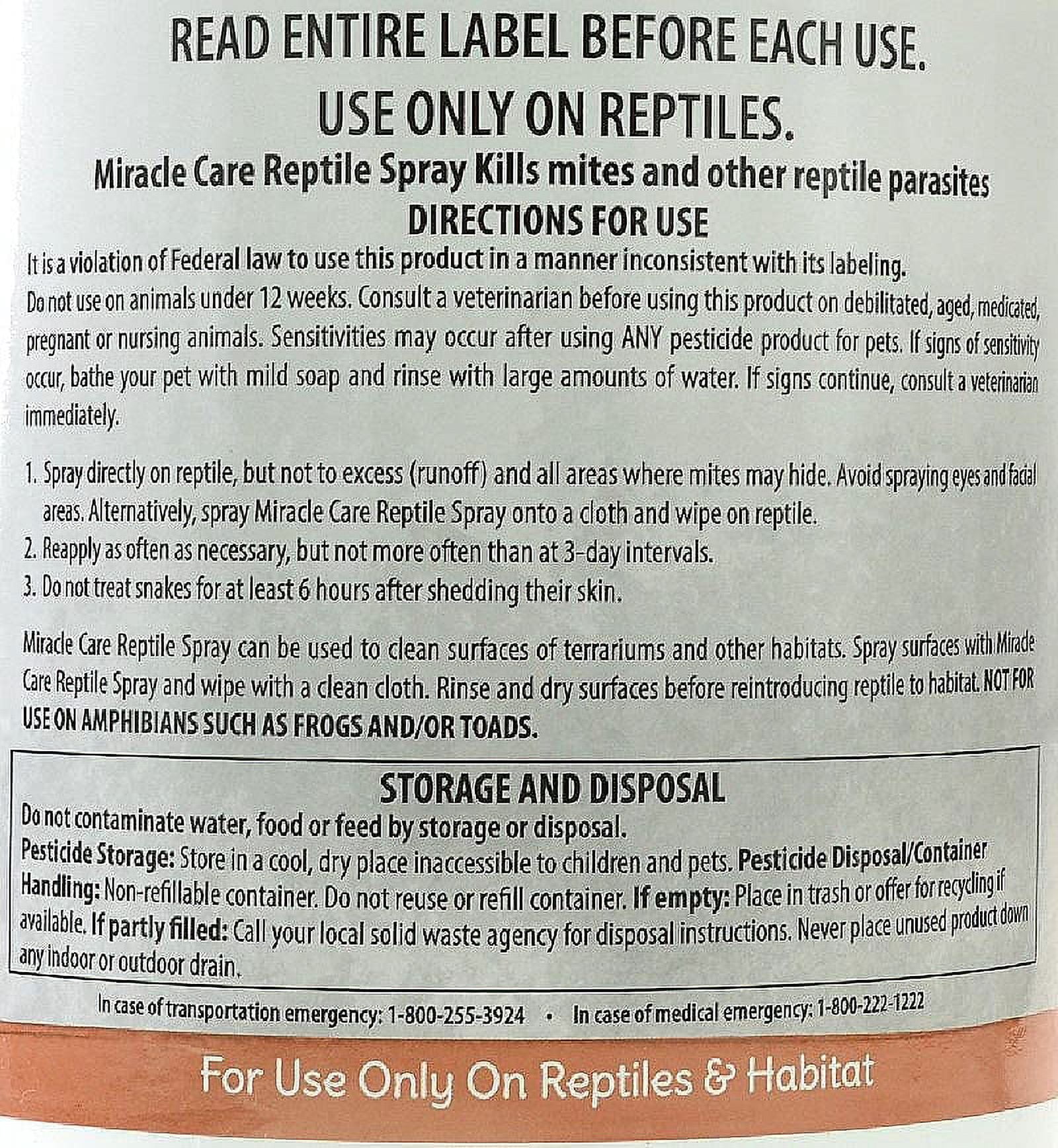 Miracle Corp DeFlea Reptile Mite and Lice Spray 1 gallon