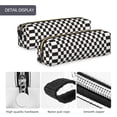 thumbnail image 4 of Fotbe Black and White Checkerboard Estuche para Lápices de Cuero con Estampado, Estuche con Cremallera Resistente, Organizador Compacto y Elegante para Papelería, 4 of 7