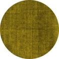 thumbnail image 1 of Ahgly Company Machine Washable Indoor Round Abstract Yellow Modern Area Rugs, 8' Round, 1 of 4