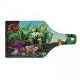 thumbnail image 1 of Animal Cutting Board, Ladybug Butterfly Bee in Exotic Garden Botany Themed Cartoon Art, Decorative Tempered Glass Cutting and Serving Board, Wine Bottle Shape, Multicolor, by Ambesonne, 1 of 1