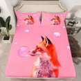 thumbnail image 2 of Homewish Teens Orange Animal Fox 4-Piece Full Size Sheets,Blow Bubbles Bed Sheets,Jungle Wildlife Lightweight Sheet Sets,Breathable Home Decor, 2 of 7