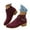 Wine, variant on Mostsola Womens Chelsea Boots Fashion Buckle Strap Low Stacked Heel Ankle Boots Zip up Booties