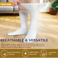 thumbnail image 3 of NevEND 12 Pairs Cotton Diabetic Socks Crew for Men and Women - Non-Binding Extra Wide Neuropathy Socks White Large, 3 of 6