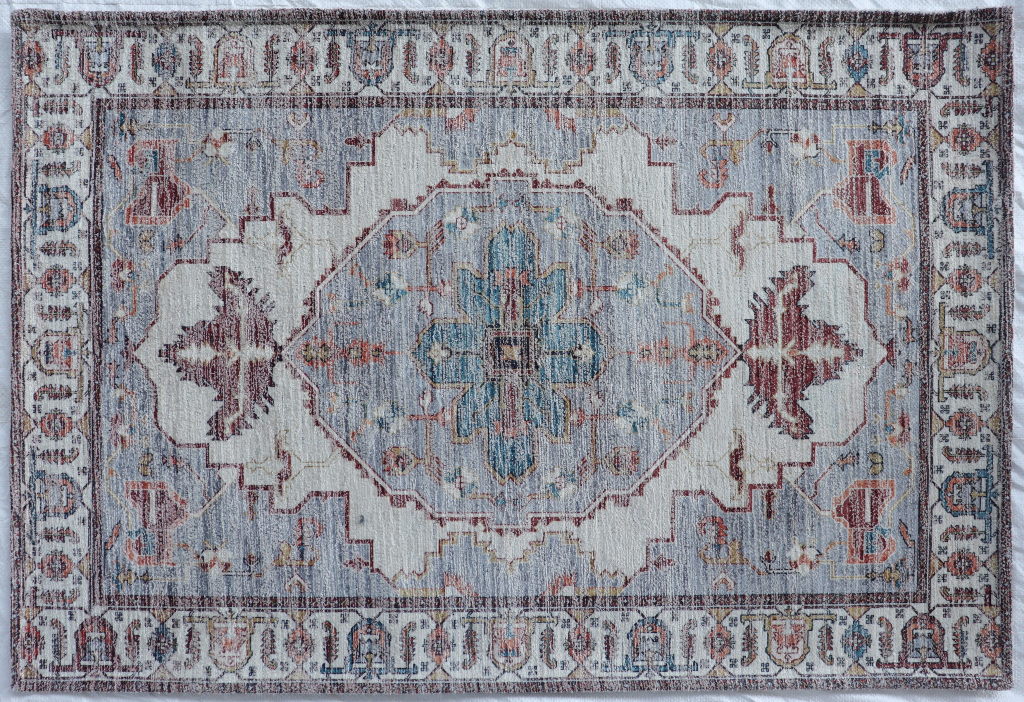 Home Decor Inc. Vintage Distressed Medallion Indoor Rug – 2.5' x 3.75", Soft & Durable