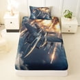 thumbnail image 3 of Erosebridal Modern Fighter Plane Twin Sheet Sets for Boys Men, Aircraft Airplane Bedding, 1 Flat Sheet, 1 Fitted Sheet and 1 Pillowcase, 3 of 5