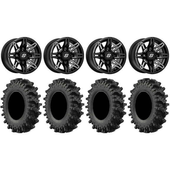 Sedona Rukus 14" Wheels Black  30mm 28" MotoSlayer Tires Polaris RZR XP 1000 / PRO XP / Ranger XP 900/1000