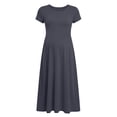 thumbnail image 5 of Frostluinai Women's Maternity Short Sleeve Empire Waist Summer Maxi Dress Crewneck Long Baby Shower Pregnancy Dresses S-3XL, 5 of 8