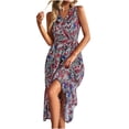 thumbnail image 1 of Vestido ajustado con cuello en V sin mangas de primavera y verano informal con estampado elegante para mujer OAVQHLG3B Store lin121212, 1 of 5
