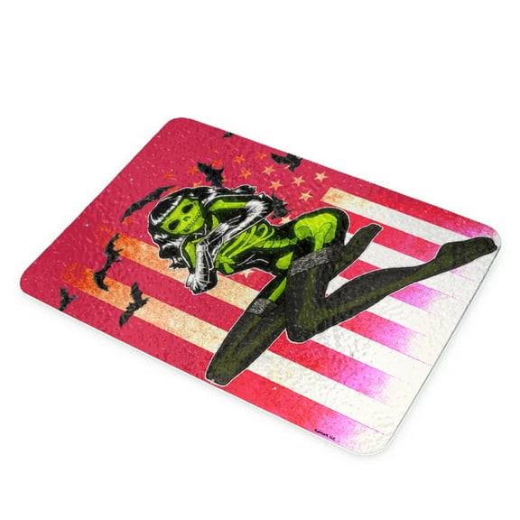 KuzmarK Glass Cutting Board - American Gothic Girl