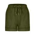 thumbnail image 6 of RYRJJ Women's Hiking Shorts Golf Athletic Outdoor Shorts Plus Size Elastic Waist Drawstring Casual Summer Beach Shorts with Pockets(Army Green,3XL), 6 of 9