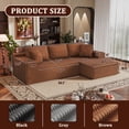 thumbnail image 3 of Vineego 110" L Shaped Modular Sectional Sofa 3 Seat Cloud Sectional Couch with Deep Seat Upholstered Boneless Couches for Living Room,Brown, 3 of 8