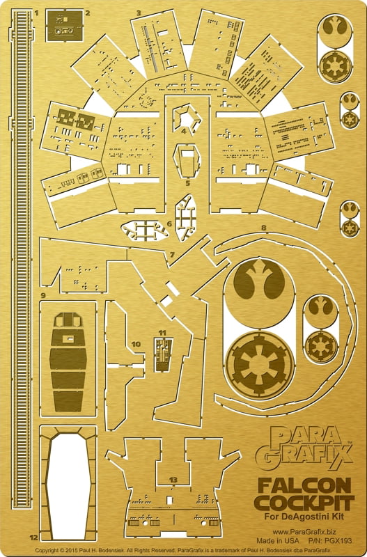 Millennium Falcon Hold Duplicate Decals for DeAgostini Subscr Kit Star Wars 
