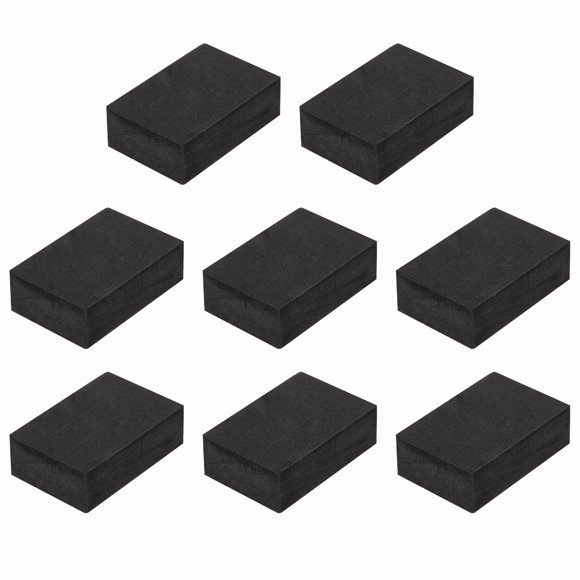 Single Sided Speaker Isolation Pads, 60mmx40mmx20mm Square Black Non Slip EVA Acoustic Foam Pads Feet Anti-Vibration Base for Decks Speaker Subwoofer HiFi Sound System, Pack of 8
