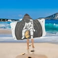 thumbnail image 2 of Yayeee Kids Hooded Towels Toddler Soft Absorbent Beach Bathing Wrap 50" x 23.5", White Astronaut Planet, 2 of 5