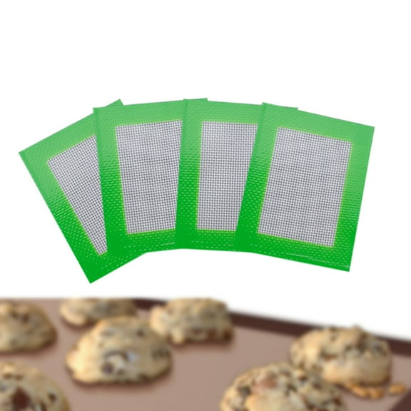 HEMOTON Silicone Baking Mat for Baking Use Reusable Nonstick Green 11x8.5cm