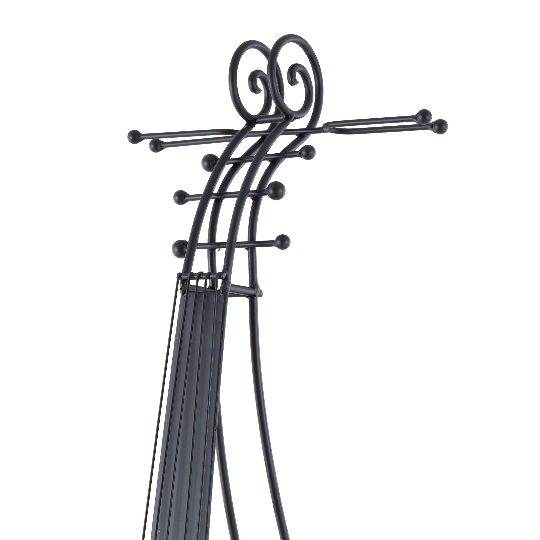 DecMode 27" x 68" Black Metal 26 Bottle Cello Instrument Standing Wine Rack, 1-Piece