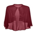 thumbnail image 4 of UJNDER Women Solid Elegant Sleeveless Chiffon Wedding Shawl for Spring and Summer Celebrations with Versatile Wine, 4 of 4