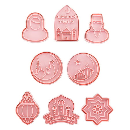 

8pcs DIY Biscuits Molds Plastic Eid Mubarak Cookie Plastic Baking Molds