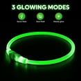 thumbnail image 2 of Collar LED para perro HIGO Light Up USB recargable, verde, 2 of 7