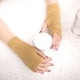 thumbnail image 1 of Nvzi Guantes de punto cálidos sin dedos para invierno, con orificios para el pulgar, calentadores de muñecas y brazos de punto, color caqui, 1 of 3