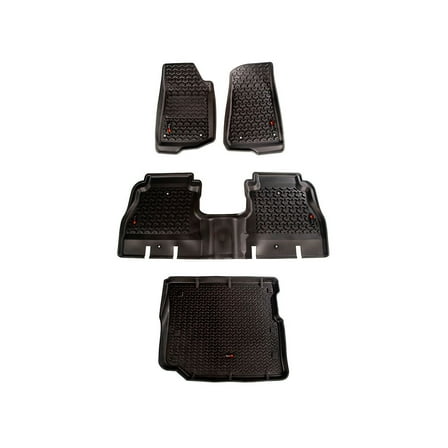 Rugged Ridge by RealTruck Floor Liners for Wrangler JLU 4-Door | Front/Rear/Cargo | 12988.05 | Compatible with 2018-2024 Jeep Wrangler JL 4-Door