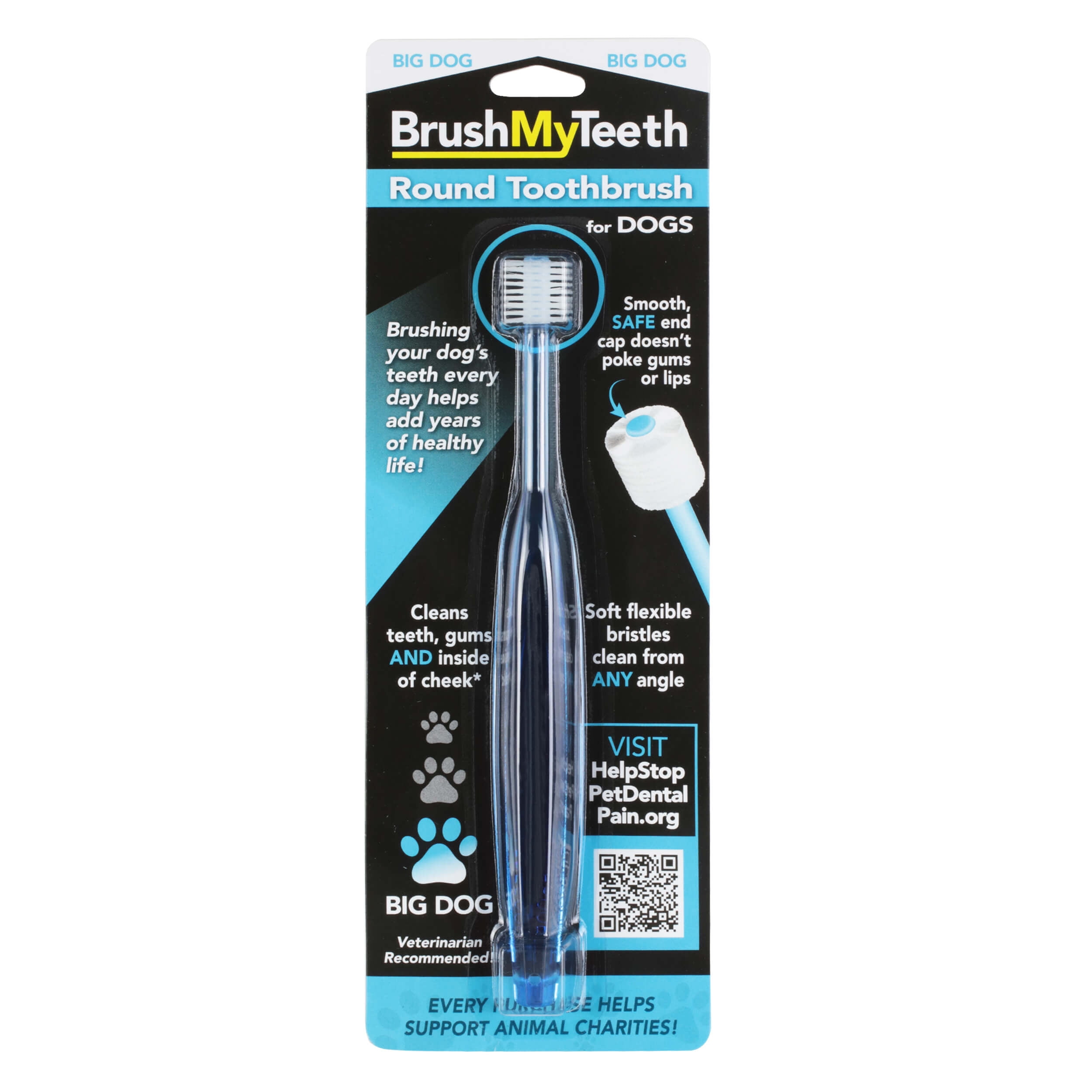 BrushMyTeeth Round Toothbrush for Dogs