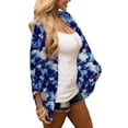 thumbnail image 3 of Puntoco Mujeres Gasa Estampado Floral Kimono Suelto Media Manga Chal Cárdigan Cubrir Tops Puntoco Puntoco-1, 3 of 5