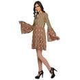 thumbnail image 3 of Moomaya Robe Courte Imprimée pour Femmes Tenue Décontractée Manches Évasées Vêtements d'Été, 3 of 6