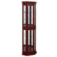 thumbnail image 6 of BELLEZE Lorona Floor Standing 5 Sided Lighted Corner Curio Cabinet, Cherry, 6 of 6