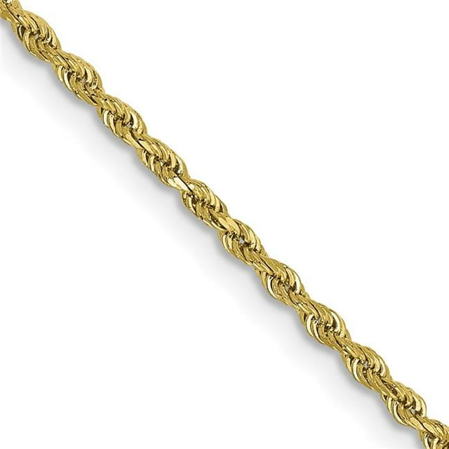Quality Gold 10K012-26 10K Yellow Gold 1.5 mm Diamond-Cut 26 in. Rope Chain