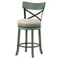 thumbnail image 2 of Furniture of America Zaren Wood Swivel Barstool-Set of 2, Green, 24-in, 2 of 7
