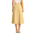 thumbnail image 3 of INSPIRE CHIC Women's A-Line Skirt Elastic High Waist Maxi Skirt with Pockets L Yellow, 3 of 4