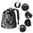 thumbnail image 3 of Balery Gothic Skull Floral Art Backpack for Men and Women - Durable 600D Oxford Cloth -Large Capacity, Water-Resistant School, Travel, and Hiking Bag, 3 of 7