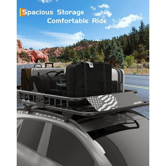 Acekid Universal Roof Rack Carrier Basket 51" x 36" x 5", 200 Lbs Capacity, 3-Section Cargo Rack with Extension & Combination Lock, Heavy Duty for SUVs, Vehicles