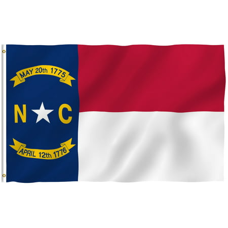 ANLEY [Fly Breeze] 3x5 Feet North Carolina State Flag - Vivid Color and UV Fade Resistant - Canvas Header and Brass Grommets - North Carolina NC Banner